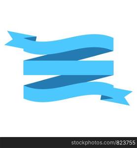 vector ribbon banner flat isolated on white background, Illustration of blue tape
