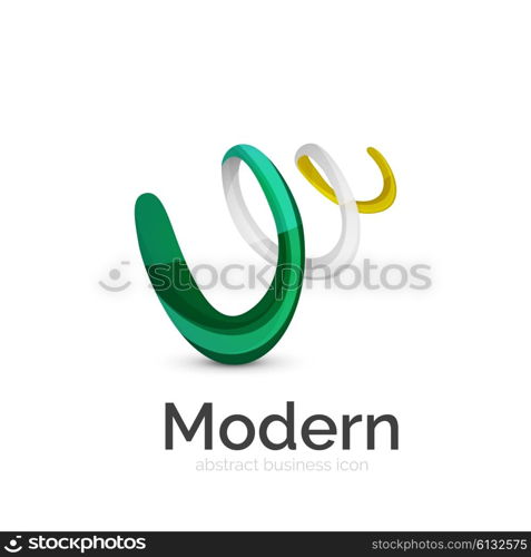 Vector ribbon logo. Vector ribbon abstract wavy logo isolated on white