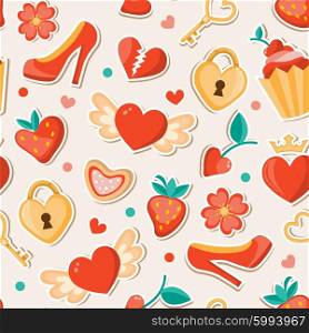 Vector romantic seamless pattern for Valentine&rsquo;s day