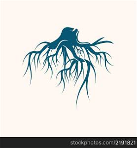 Vector Root of an Underground creative Tree. Tree Root Icon