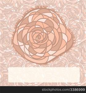 vector rose on seamless background, place for your text, eps10