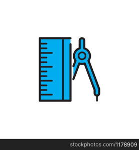 vector ruler and compass icon design