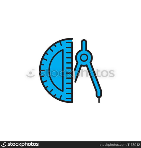 vector ruler and compass icon design