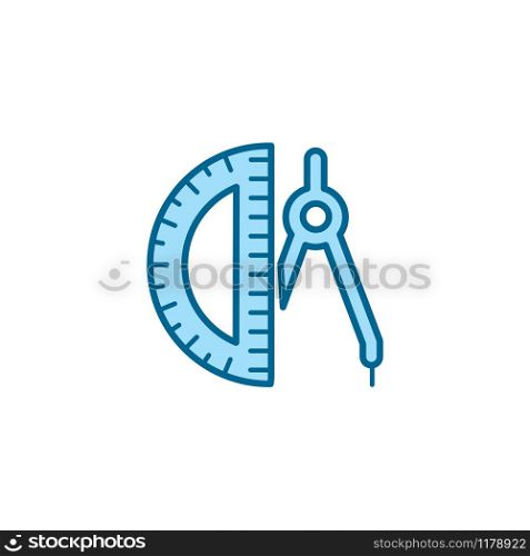 vector ruler and compass icon design