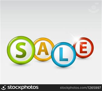 Vector sale label illustration made from colorful badges