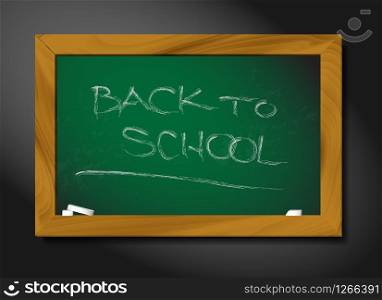 vector school blackboard illustration on black background