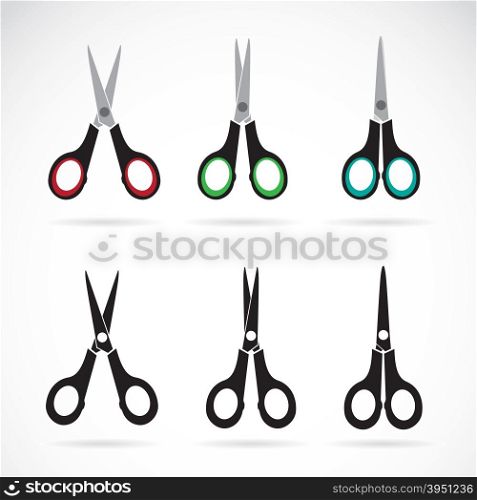 Vector scissors icon set on white background