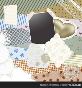 vector scrapbook template design, each element can be used separately