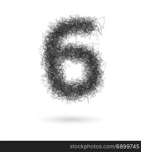 Vector scribble numbers. Numbers made of different chaotic lines. Vector illustration.