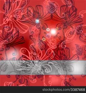 vector seamless absrtact background with flowers and butterflies frame for your text, eps 10, clipping masks