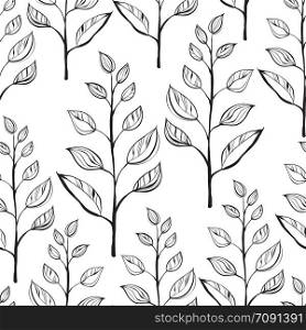 Vector Seamless Abstract Floral Pattern. Scandinavian Style.