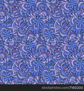 Vector seamless abstract flowers pattern. Endless background. Vector seamless abstract flowers pattern.