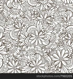 Vector seamless abstract flowers pattern. Endless background.. Vector seamless abstract flowers pattern.