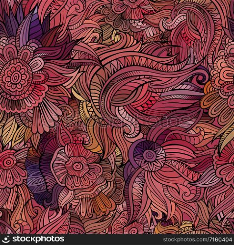 Vector seamless abstract flowers pattern. Endless background.. Vector seamless abstract flowers pattern.