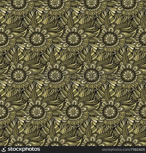 Vector seamless abstract flowers pattern. Endless background. Vector seamless abstract flowers pattern.