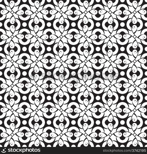 Vector seamless abstract monochrome pattern, seamless pattern in swatch menu