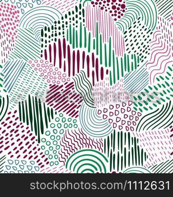 Vector Seamless Abstract Pattern with bright elements