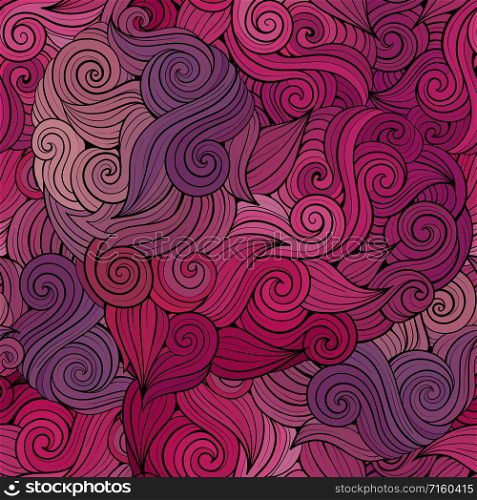 Vector seamless abstract pattern with waves and curls. Vector seamless abstract pattern