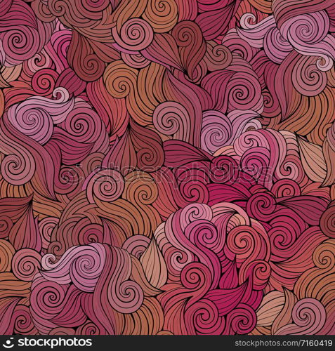 Vector seamless abstract pattern with waves and curls. Vector seamless abstract pattern