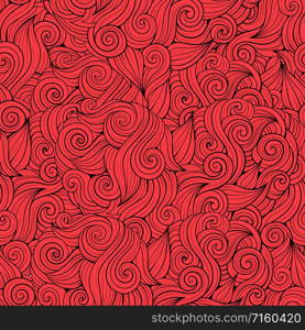 Vector seamless abstract pattern with waves and curls. Vector seamless abstract pattern