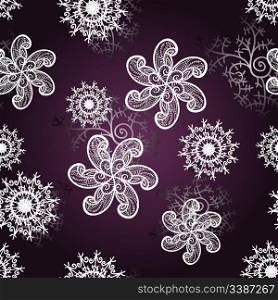vector seamless abstract winter bacxkground with snowflakes