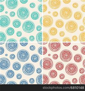 vector seamless background pattern of abstract line circles