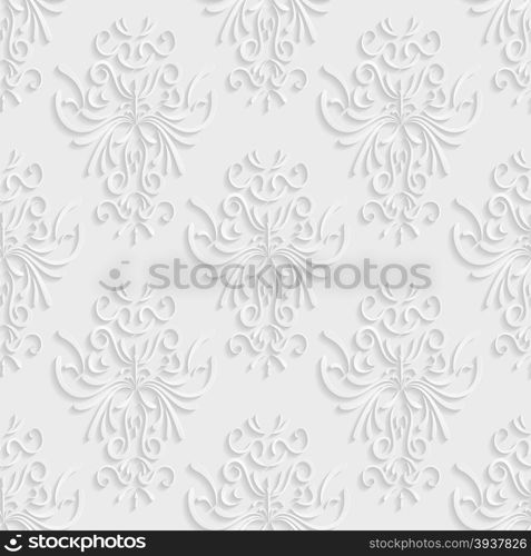 Vector Seamless Background with 3d Floral Pattern and Backdrop for Greeting or Invitation Card