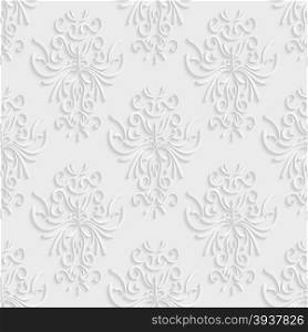 Vector Seamless Background with 3d Floral Pattern and Backdrop for Greeting or Invitation Card