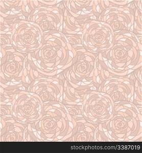 vector seamless background with abstract roses in stained glass style