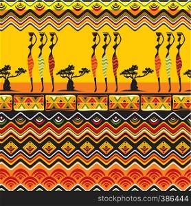 vector seamless background with African design