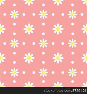 Vector seamless background with chamomile
