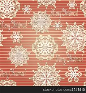"Vector Seamless Background with paper cut snowflakes and "merry christmas!" greetings, eps 10 file with clipping mask and transparency effects"