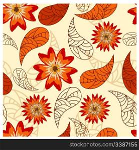 vector seamless background with red poppies. clipping mask