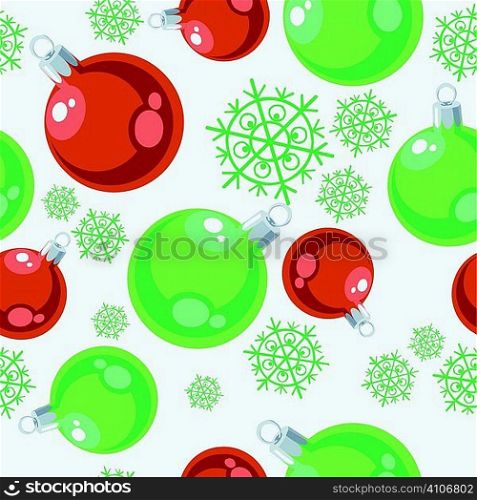 Vector. Seamless ball stocking ornament in colour