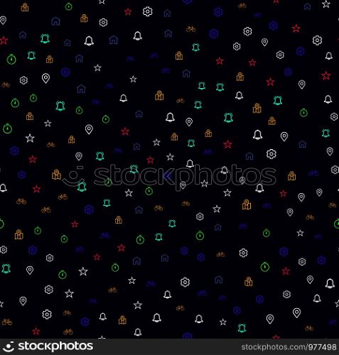 Vector seamless bicycle themed pattern. seamless pattern on blue background