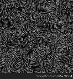 Vector seamless black and white abstract hand-drawn pattern.. Vector seamless black and white abstract hand-drawn pattern