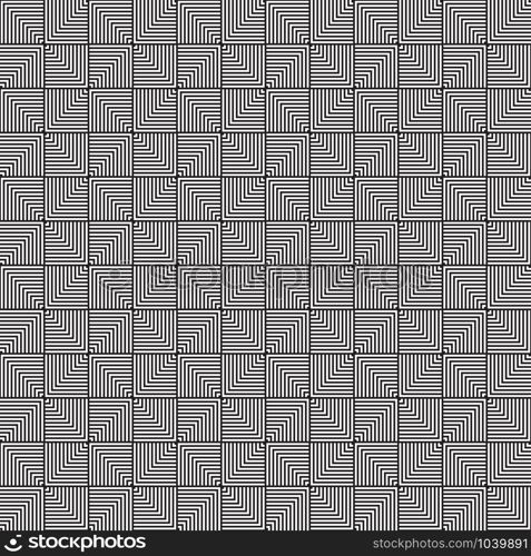 Vector seamless black and white pattern geometric from striped elements background