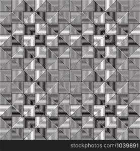 Vector seamless black and white pattern geometric from striped elements background