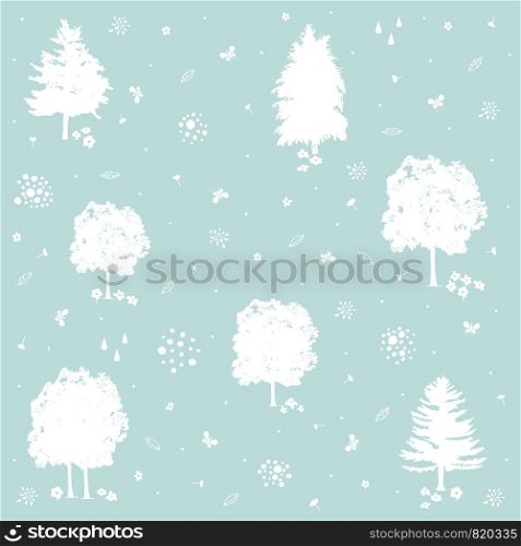 Vector seamless blue color, nature pattern