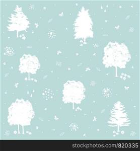 Vector seamless blue color, nature pattern