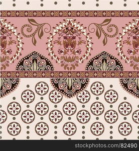 Vector seamless border with decorative ethnic elements. Moroccan style. Vector seamless border with decorative ethnic elements. Moroccan