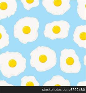vector seamless breakfast pattern with fried eggs