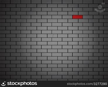 Vector seamless brick wall made of grey bricks with spots