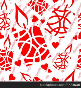 Vector. Seamless christmas candle grunge texture 541