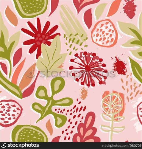 Vector Seamless Collage Pattern. Abstract Background. Modern Fashion Style