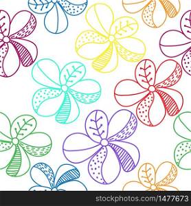 Vector seamless color flower pattern for simple backgrounds and textures, fabric, packaging and wrappers, for theme design