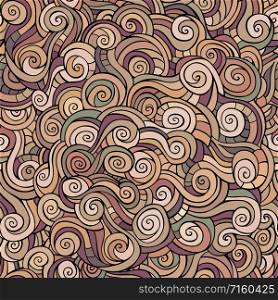 Vector seamless colored abstract pattern with waves and curls. abstract pattern waves and curls