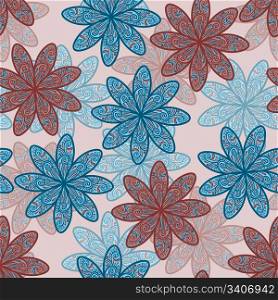 vector seamless doodle flower background