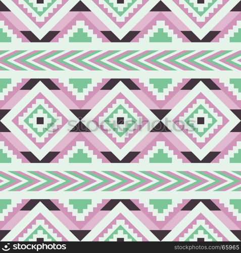 Vector Seamless Ethnic Pattern. Geometric Design. Can be used for textile, backgrounds, web, wrapping paper, package etc.