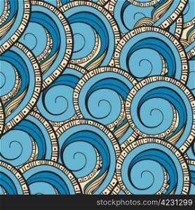 vector seamless ethnic pattern with waves, can be used as background, pattern ao wrapping paper